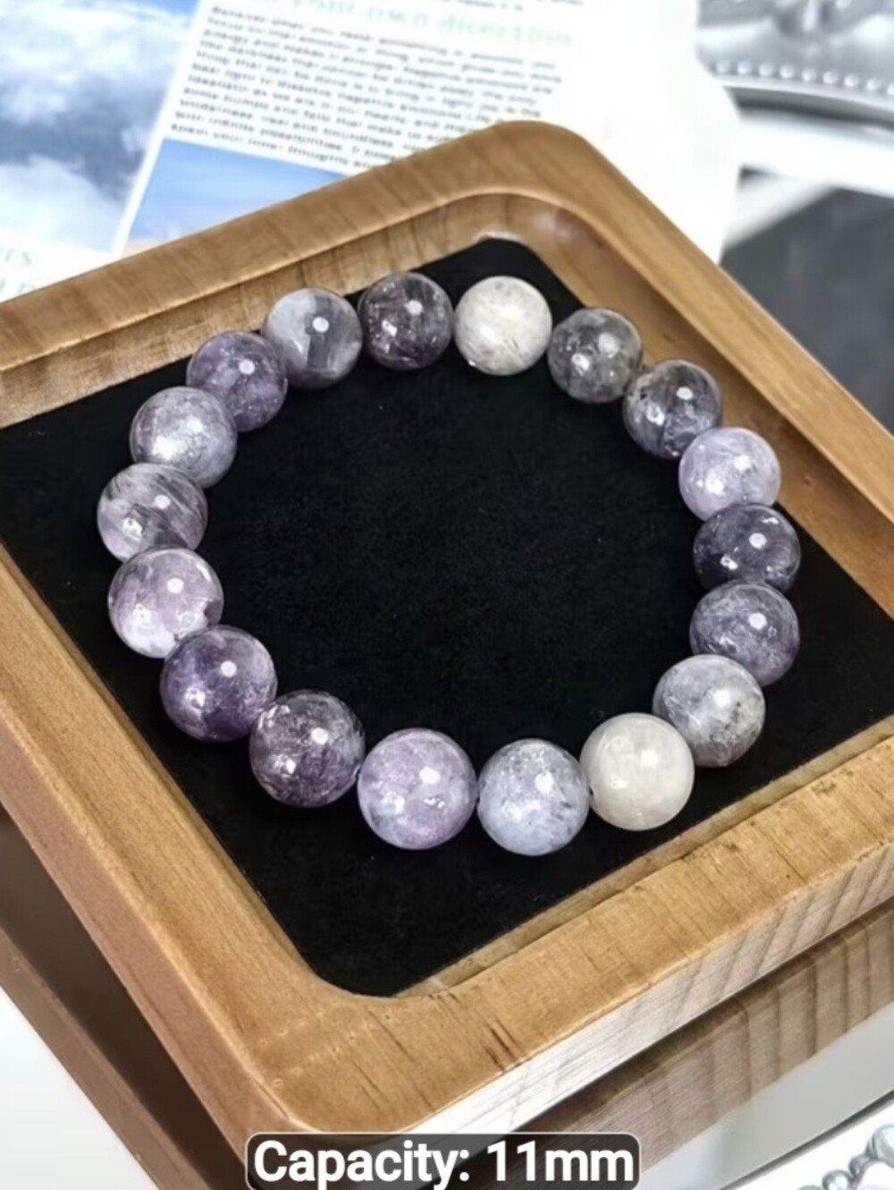 💜💜NEW💜💜 BEAUTIFUL!! 11MM Natural CHAROITE Beaded Bracelet